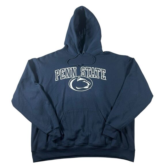 Champion Penn State Nittany Lions Hoodie Mens XL Blue Spell Out Eco Fleece - Picture 2 of 12